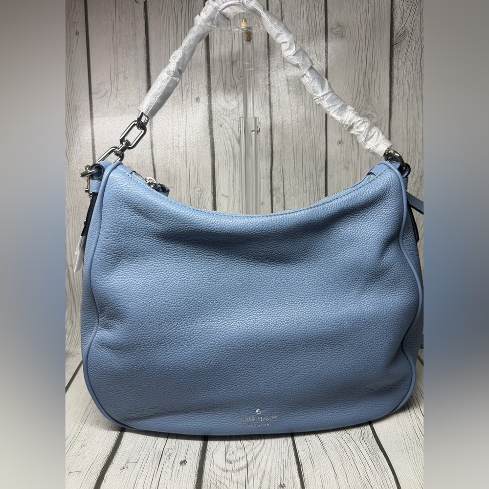 *BRAND NEW* KATE SPADE VIVIAN Pebbled Leather Hobo Tote - Muted Blue